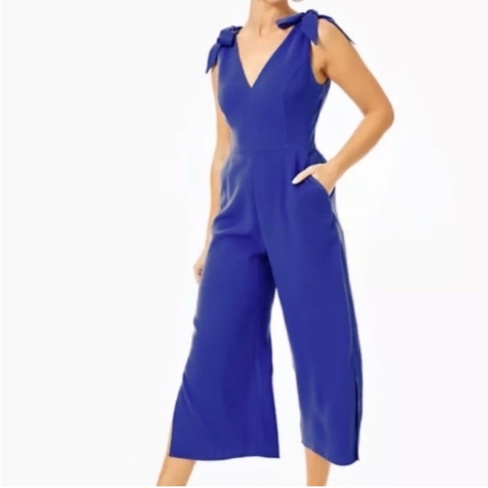 NWT Lilly Pulitzer Royal Blue Jumpsuit Sleeveless V-Neck Wide-Leg Jumpsuit
